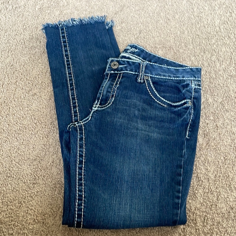 Amethyst low rise thick stitch denim